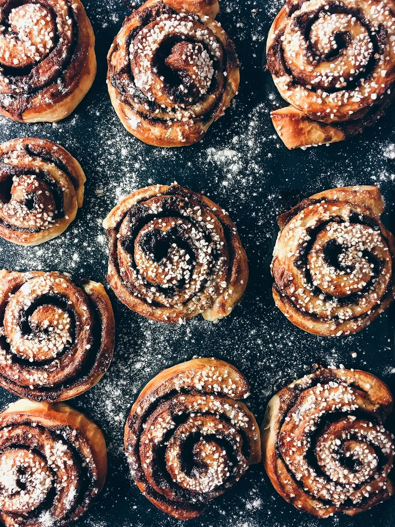 A tray of cardamom buns